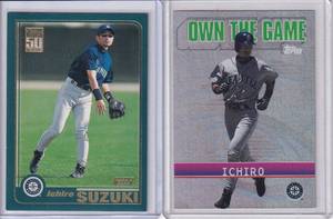 Ichiro Suzuki - 2001 Topps RC, 2002 Topps Insert