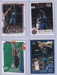 Kevin Garnett - 1999 Fleer, 2000 UD, 2003 Fleer, 2002 Topps