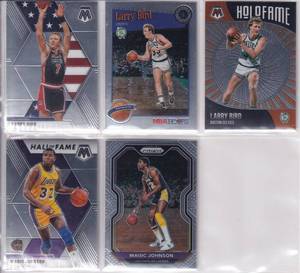 Larry Bird  Magic Johnson - 2019 Mosaic, Hoops Premium, 2020 Prizm, Mosaic