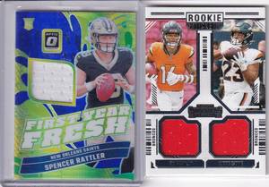 Spencer Rattler Jersey Swatch  Broncos Rookis Dual Jersey Card