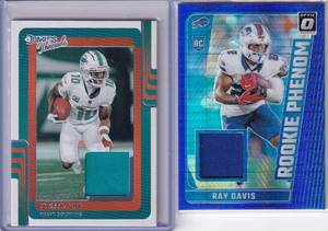 Tyreek Hill Jersey Card  Ray Davis RC Jersey Card