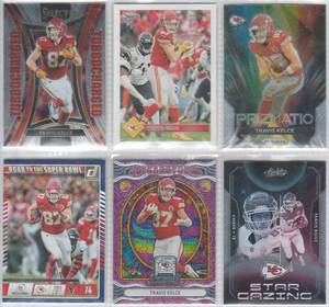 Travis Kelce - 2023 Absolute, 2023 Donruss, 2023 Prizm, 2024 Contenders, 2024 Select, 2025 Donruss