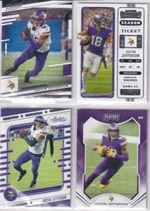 Justin Jefferson - 2021 Playoff, 2022 Contenders, 2022 Prestige, 2024 Absolute