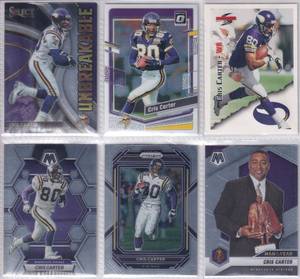 Cris Carter - 1995 Score, 2020 Select, 2021 Mosaic, 2022 Prizm, 2023 Mosaic, 2023 Optic