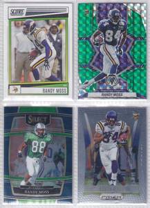 Randy Moss - 2022 Mosaic, 2022 Score, 2022 Select, 2024 Prizm