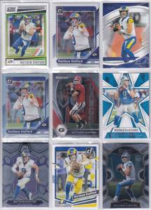Matthew Stafford - 2020 Rookies & Stars, 2020 Select, 2021 Prizm Draft Picks, 2022 Score, 2023 Donruss, 2024 Mosaic, 2024 Optic, 2025 Absolute