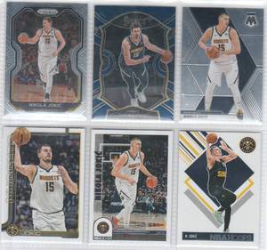 Nikola Jokic - 2019 Mosaic, 2020 Prizm, 2020 Select, 2022 Hoops, 2024 Hoops, 2025 Topps