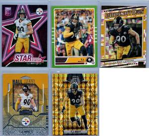 T.J. Watt - 2019 Chronicles, 2020 Donruss, 2022 Donruss, 2023 Mosaic, 2024 Contenders