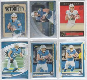 Justin Herbert - 2021 Playoff, 2023 Legacy, 2024 Mosaic, 2025 Absolute, 2025 Donruss, 2025 Optic