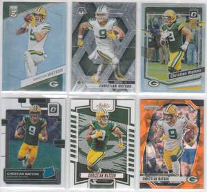 Christian Watson - 2022 Optic, 2023 Absolute, 2023 Donruss, 2023 Optic, 2024 Prizm, 2025 Mosaic