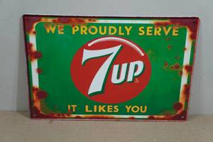 Vintage Style Metal Sign - 7Up