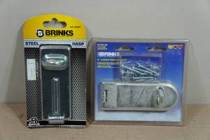 Brinks Steel Hasp and 5 Large Hinged Hasp
