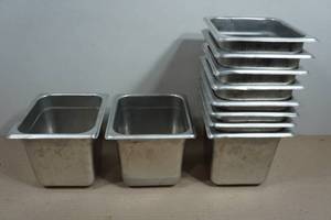 10 Stainless Steel Pans - 6.5X75.5