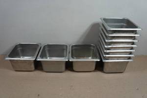 10 Stainless Steel Pans - 6.5x7x4
