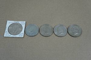 5 1970s Eisenhower Dollar Coins
