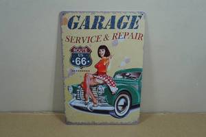 Vintage Style Metal Sign - Garage Service & Repair