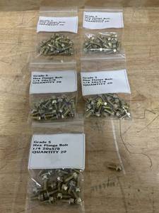 Lot of 100- Grade 5 Hex Flange Bolts 14 20x58