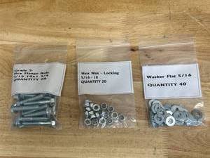 Lot of 20- Grade 5 Hex Flange Bolts 516 18x1 34 with 20- Hex Nut Locking 516 - 18 and 40- 516 Flat Washers