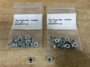 Lot of 40- Hex Flange Locking Nuts- 14 - 20