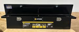 Northern Tool  Equipment Slim Low-Profile Crossover Truck Toolbox, 69in. x 12in. x 13in., Aluminum, Gloss Black, Paddle Latches #41867 Msrp $399.99