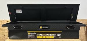 Northern Tool  Equipment Low-Profile Crossover Truck Toolbox with Removable Tray, 69in. x 20in. x 13in., Aluminum, Textured Matte Black, Pull Handle Latches #41915 Msrp $459.99