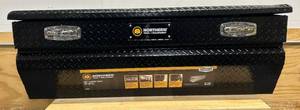 Northern Tool  Equipment Chest Truck Toolbox, 56in. x 20in. x 15.75in. x 18in., Aluminum, Gloss Black, Pull Handle Latches #42057 Msrp $519.99 see description