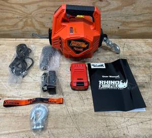 Mile Marker Rhino Pull 1000 24 Volt DC Portable Winch, 1,000-Lb. Capacity, 39ft. Synthetic Rope, Model# 71-1000 #112397 Msrp $629.00