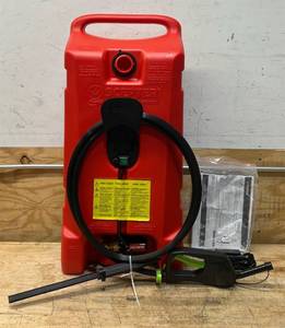 Flo n Go Duramax Scepter, 14-Gal Powered Gas Caddy with 6 GPM Fill-Rite Fuel Pump, Model# PFSG1411 #5941820 Msrp $299.99