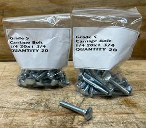 Lot of 40 Grade 5 Carriage Bolt 14 20x1 34