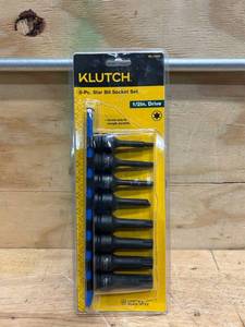 Klutch 8-Pc. Star Bit Socket 12in. Drive (sold as is)