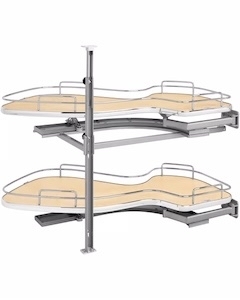 The Cloud Series 2-Tier Left Blind Corner Optimizer for 15 Minimum Face Frame Opening Width x 24-12 to 30-516 Height, Light Brown MapleChrome Msrp $573.13