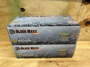 DASH Black Maxx Nitrile Disposable Exam Grade Disposable Gloves, Black, 5 mil, 100Box, Large (lot of 2)