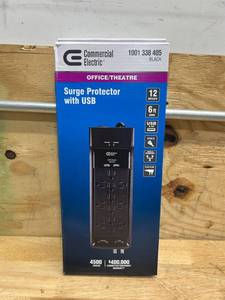 6 ft. 12-Outlet Surge Protector with Coax and USB RJ45, Black