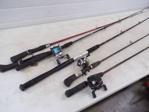 6 Fishing Rods and 3 Reels