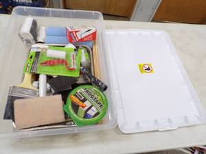 Tote with Painting Supplies