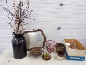 Vintage Dcor,  Cream Can, Mirro, Bottles, Planters