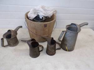 5 Galvanized Oil Cans
