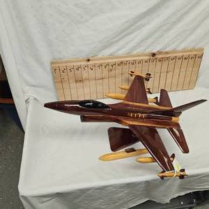 Wood Fighter Bomber Jet w/Stand