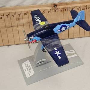 US Navy F6 Hellcat Jet with Stand-Die Cast