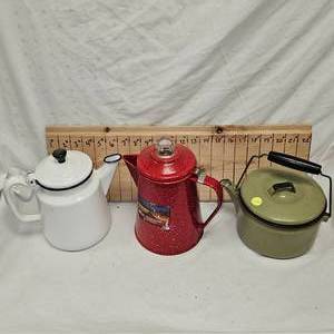 Lot of 3 Porcelain Cofee Pots