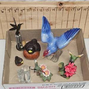 Lot of 6 Porcelain Birds Figurines
