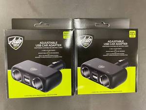 Auto Drive Adjustable USB Car Adapters (Lot of 2)