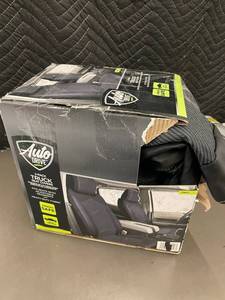 Auto Drive 2-Pack Truck Seat Covers - Heavy-Duty Fabric, Fits Adjustable Headrests