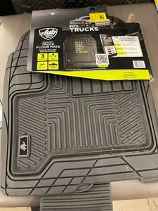 Auto Drive 3-Piece All-Weather Truck Floor Mats - Custom Fit (Driver, Passenger, Rear Runner) Fits Ford, Dodge, Chevy, GMC
