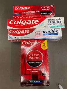 Colgate Toothpaste Variety Pack: Optic White Pro Series, Charcoal Whitening, Sensitive Protection