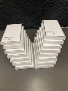 box c - 15 Phone Cases - White Retail Packaging Stack