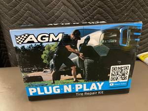 AGM Plug-N-Play Tire Repair Kit - 40x Self-Vulcanization Plugs, Includes Tools & Gauge