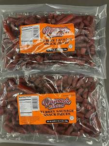 A - Wisconsin Maid Turkey Sausage Snack Pieces - 28 oz per Bag, 2 Bags EXP 5/19/26