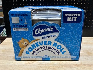 Charmin Ultra Soft Starter Kit 2 Forever Rolls with Brushed Stainless Steel Holder