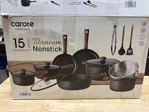 Carote 15 Piece Titanium Nonstick Cookware Set